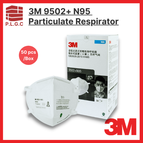 3M N95 9502+ Particulate Respirator / Disposable Face Mask with Flat